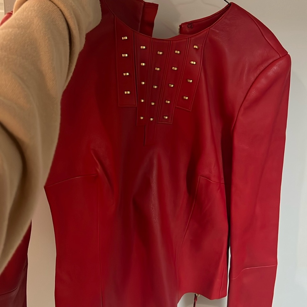 Semsem - Samar Leather Top - Haute Red